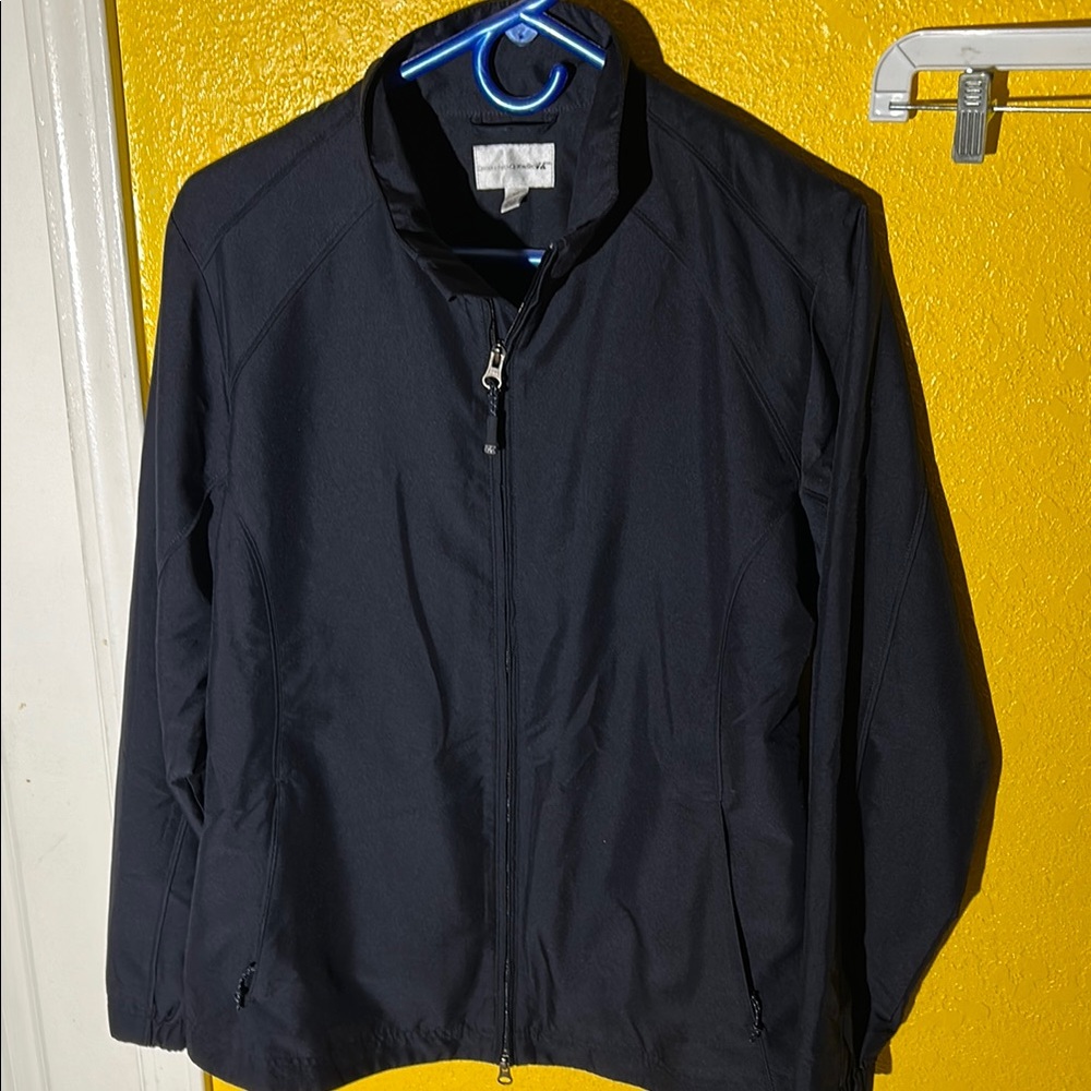 Cutter & Buck Black Lightweight Shirt Jacket with Stand-Up Collar